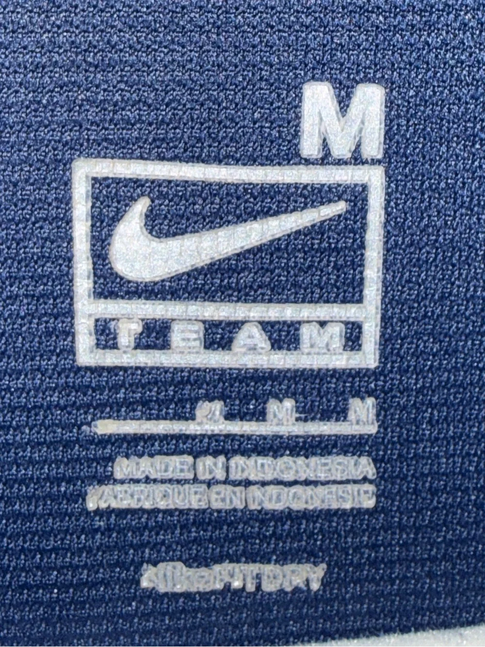 Nike Team Navy Blue White Colorblock FIT DRY Polo Shirt Size M